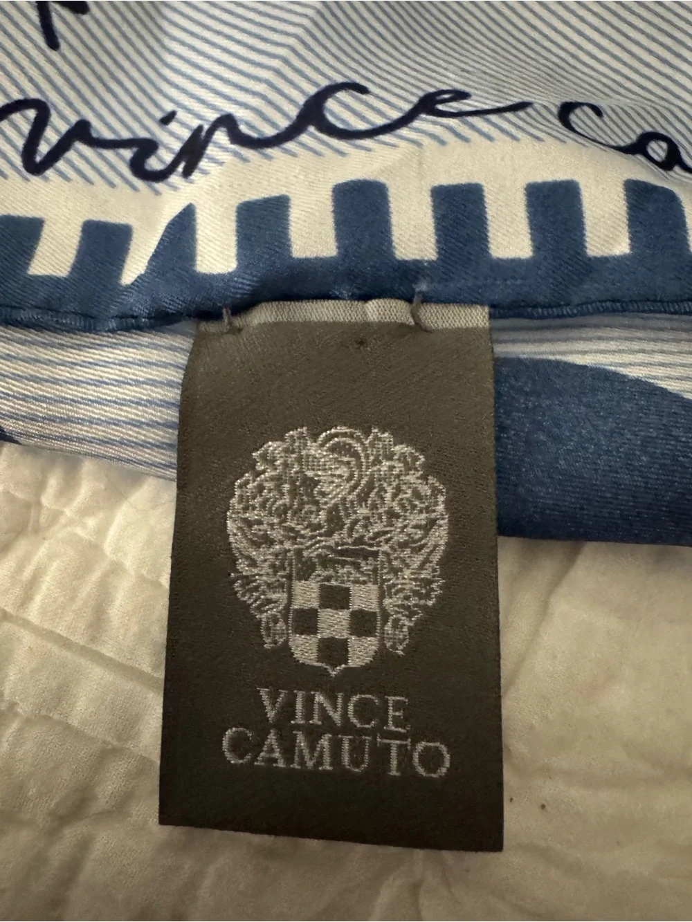 Vince Camuto 💯% Silk Scarf Polka Dot Lt Blue/Cream/Black 35” square